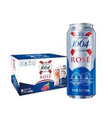 1664桃红玫瑰啤酒500ml*12听/件