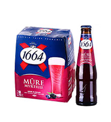 进口1664蓝莓味啤酒250ml*24瓶/件